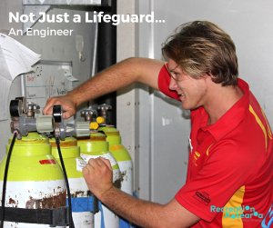 lifeguard with oxygen tanks