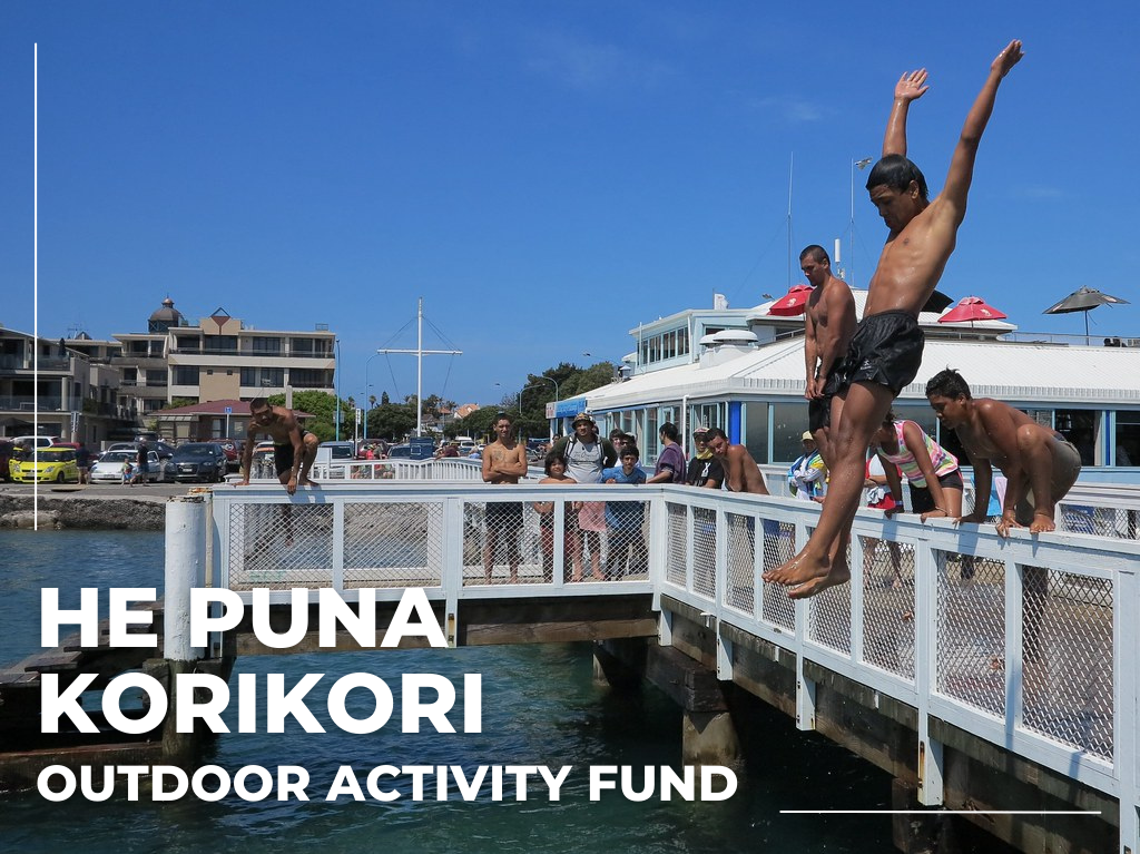 Maori Boy Jumping Feet First into Wellington Harbour