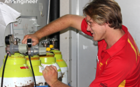 life guard with oxygen tanks