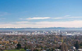 An aerial view of Christchurch city