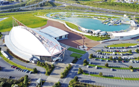 An aerial shot of Due Drop Events Centre